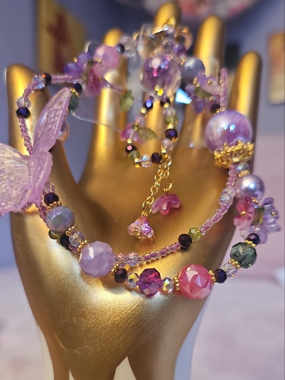 CHARMS: Pink Butterfly Phone Charm - Picture 4 of 4
